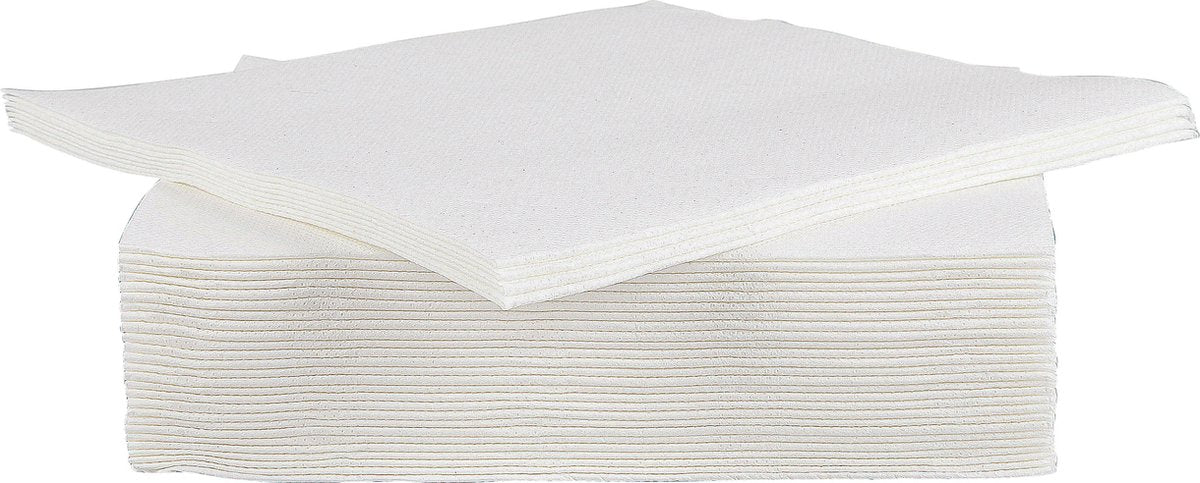 Serviette de table cosy tendance pour professionnels - papier - 38 cm - blanc - set-40