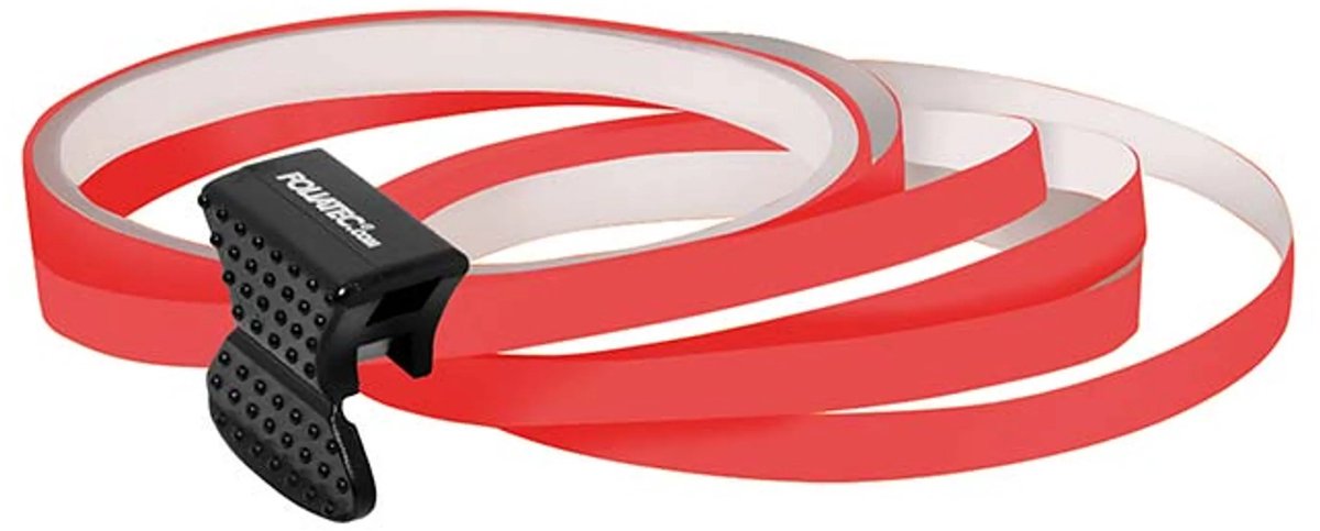 Bandes à broches Foliatec pour jantes incl. aide au montage - rouge fluo - 4 bandes 6mmx2,15 mètres 1 rouleau test 6mmx40cm