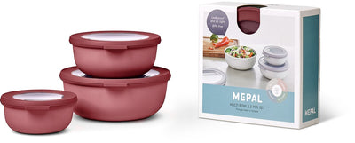Mepal - coffret de conservation multi bols cirqula - 350 + 750 + 1250 ml - rond - mauve vif