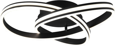 Trio nuria - plafonnier - noir mat - incl. 1x SMD 58w - dimmable avec interrupteur - montage au plafond - dip - interrupteur
