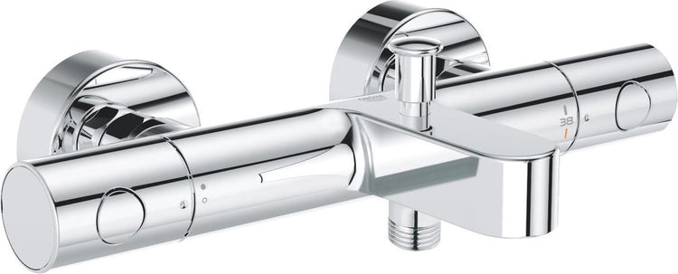 Robinet de bain thermostatique Grohe Grohtherm 800 cosmopolite - 15 cm - économie d'eau - avec inverseur - raccords inclus - chrome