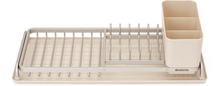 Égouttoir à vaisselle Brabantia - compact - avec porte-couverts - beige doux