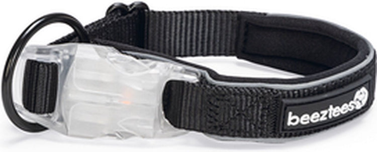 Beeztees équipement de sécurité parinca - collier pour chien - LED - nylon - noir - 30-35x2 cm
