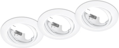 Trio jura - spot encastrable - blanc mat - excl. 3x gu10 3 w - pivotant - montage au plafond - rond