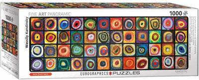 Eurographics - étude des couleurs : carrés (développés à partir de l'original) [farbstudy : quadrate (développé à partir de l'original)] - Wassily Kandinsky - 1000 pièces 96×32cm (l×h) - puzzle panorama fine art