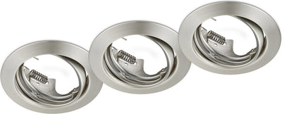 Trio jura - spot encastrable - nickel mat - excl. 3x gu10 3 w - pivotant - montage au plafond - rond
