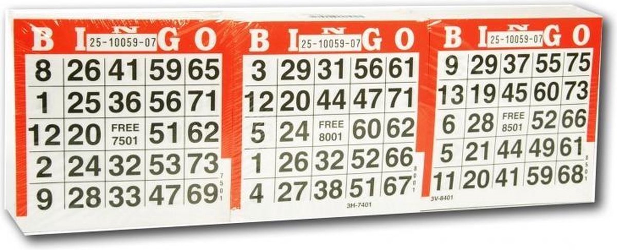Cartes de bingo Engelhart 1500 feuilles – unicolores à usage unique – accessoire de bingo pour les soirées de jeux et les événements –