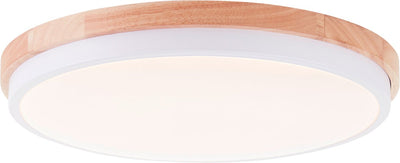 Brilliant baarlo - plafonnier - ø 35 cm - LED 24w - 3000k - dimmable - bois blanc
