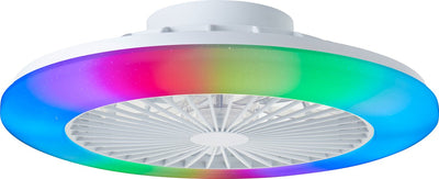 Brilliant salerno - ventilateur de plafond - avec éclairage - LED 40w - couleurs blanc et RGB - dimmable - blanc - très silencieux