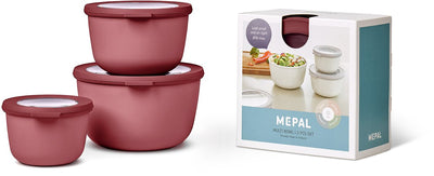 Mepal - coffret de conservation alimentaire cirqula multi bols - 500 + 1000 + 2000 ml - rond - mauve vif