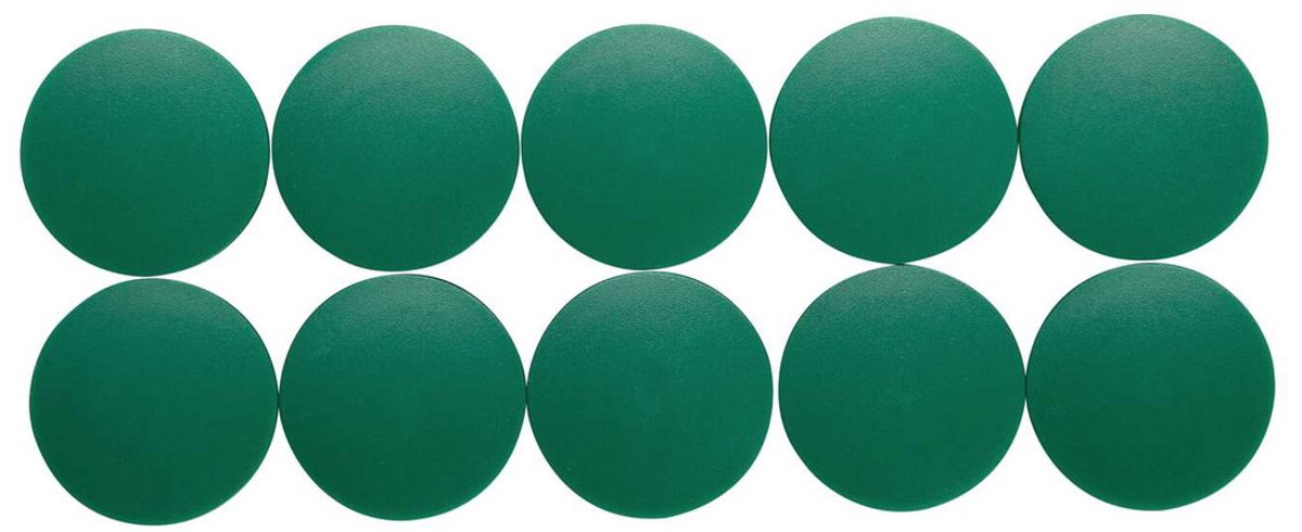 Aimant Maul rond 10 pièces 2,5 kg plastique ferrite bruchsicher erodiert lackiert ø 3,8 x 1,55 cm vert