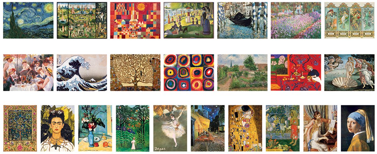 Eurographics - calendrier de l'avent de Noël beaux-arts - 24x50 pièces 12,5×12,5cm (l×h) - calendrier de l'avent