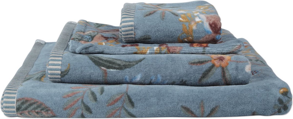 Pip serviette de studio jardin secret bleu 55x100