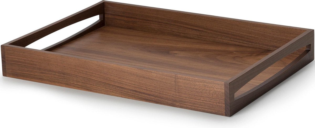 Plateau rectangulaire Continenta en noyer massif 49x35cm