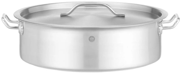 Casserole basse Hendi en inox 10,8 litres avec couvercle et trous, ø 36 cm
