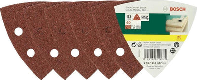 Jeu de feuilles abrasives Bosch 25 pièces pour ponceuses Delta - grain 40
