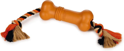 Beeztees sumo fit bone - jouet pour chien - caoutchouc - orange - 20x6x6 cm