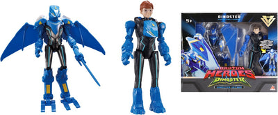 Héros quantiques dino star dino star - 2 figurines en 1 - transformez vos robots - 22cm - jay min