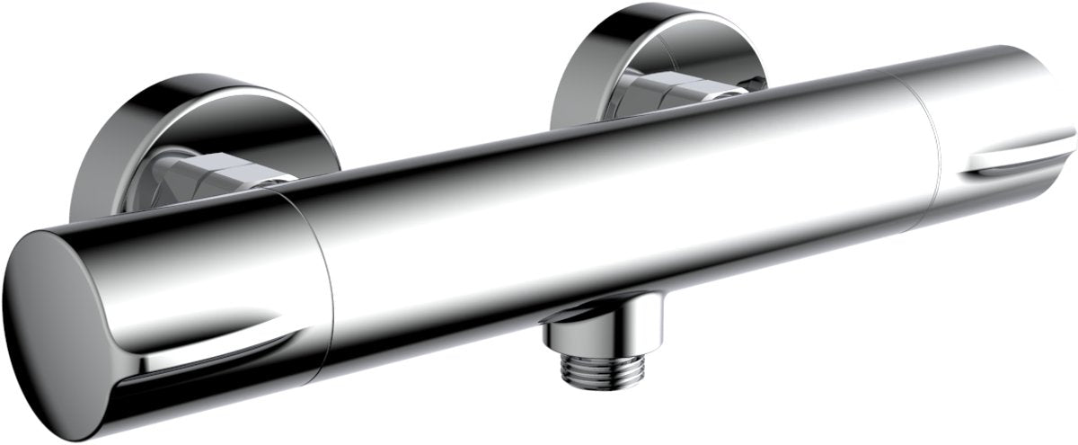 Plieger voda - thermostat de douche avec inverseur, raccords et bec pivotant - centre à centre 15cm - chrome
