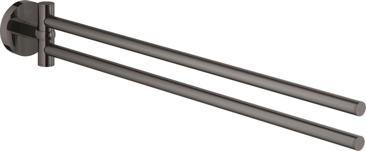 Porte-serviettes Grohe essentials avec deux bras rotatifs - graphite dur (noir)