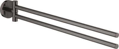 Porte-serviettes Grohe essentials avec deux bras rotatifs - graphite dur (noir)