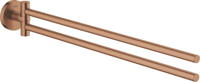 Porte-serviettes Grohe essentials avec deux bras rotatifs - or coucher de soleil (bronze mat)
