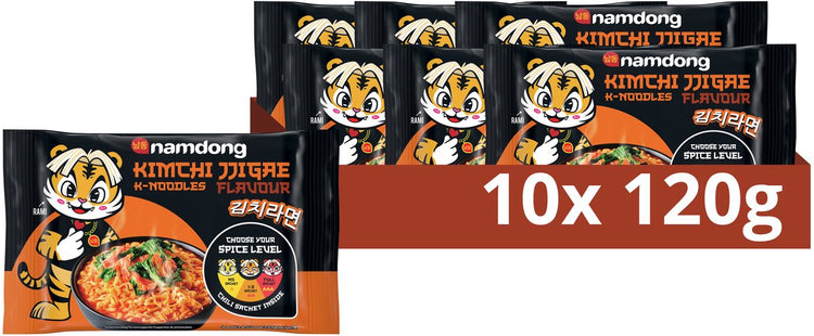 Namdong snack - kimchi jjigae - nouilles instantanées au goût de kimchi à la coréenne - 10 x 120 g