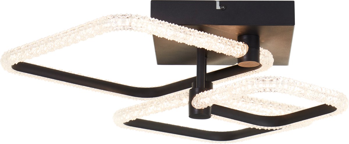 Brilliant Aydin - plafonnier - cristal LED 30w - noir - avec télécommande