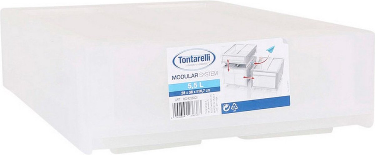 Commode modulable Tontarelli en plastique blanc (29 x 38 x 10,7 cm)