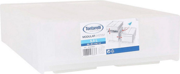 Commode modulable Tontarelli en plastique blanc (29 x 38 x 10,7 cm)