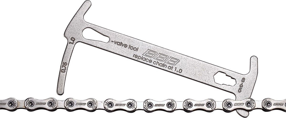 Jauge de chaîne de cyclisme Bbb - compteur d'usure de chaîne de vélo - y compris outil de crochet de chaîne - vérificateur de chaîne - btl-125