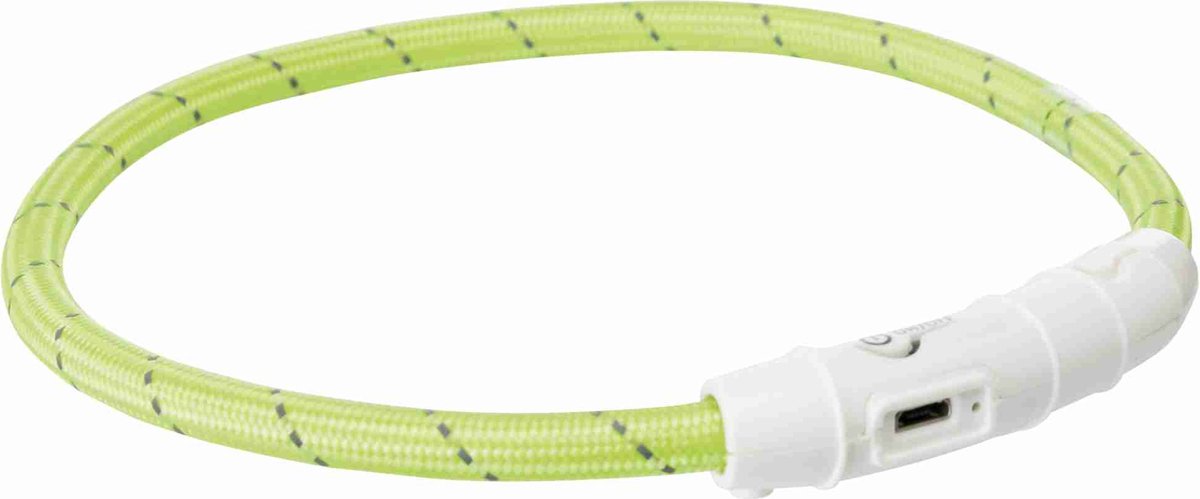 Collier de collier Trixie Collière de lumière de la lumière USB TPU nylon vert