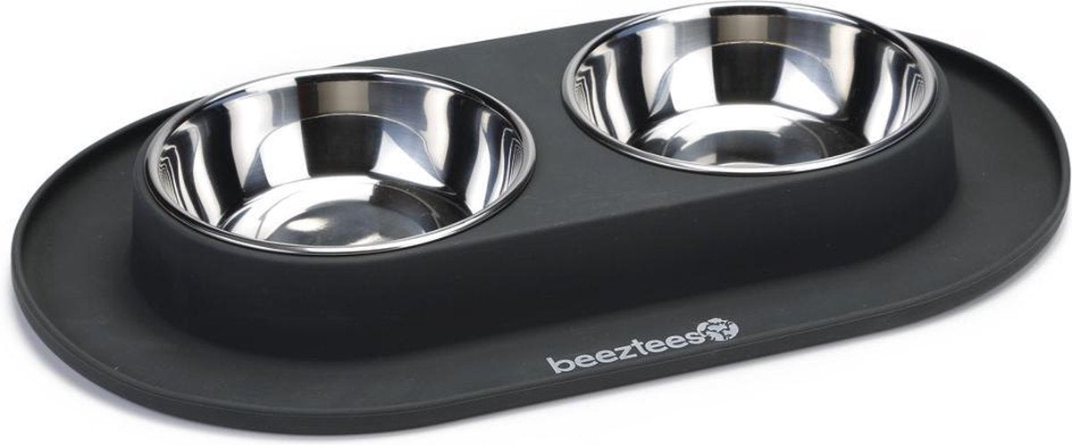 Beeztees - service de table pour chien - silicone - anthracite - 40x24x4,5 cm