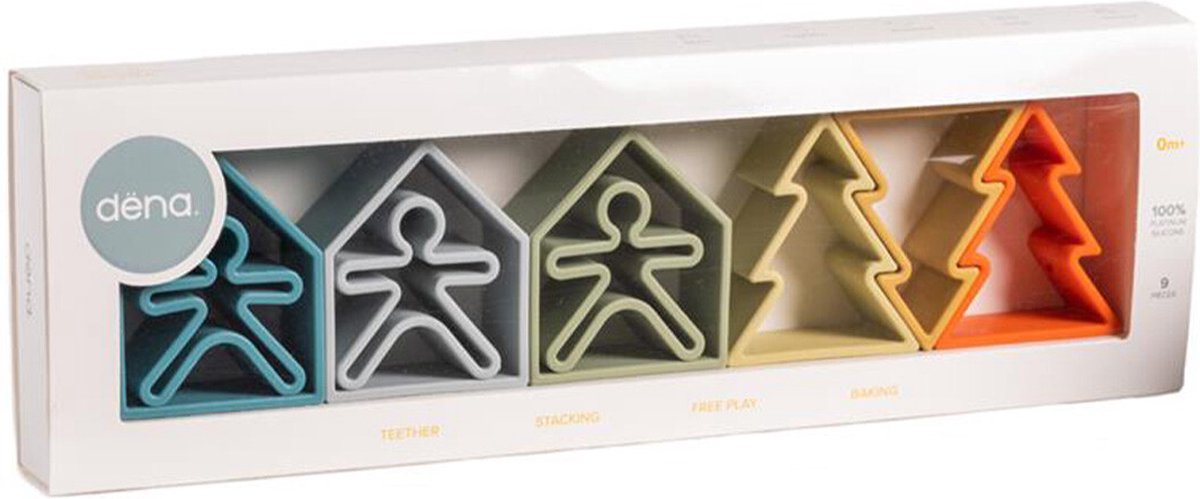 Ensemble de jeu en silicone Dëna nature | ensemble enfant - maison - arbre