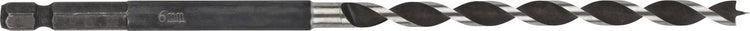 Wolfcraft - Foret serpent 6 mm pour poutres en bois - 165 mm - Foret à bois à tige hexagonale - hex - 7131000