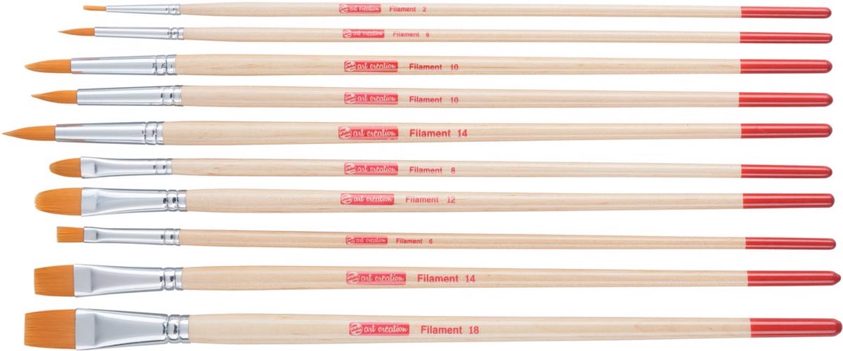 Talens art création • set de pinceaux huile acrylique polyester 10pcs