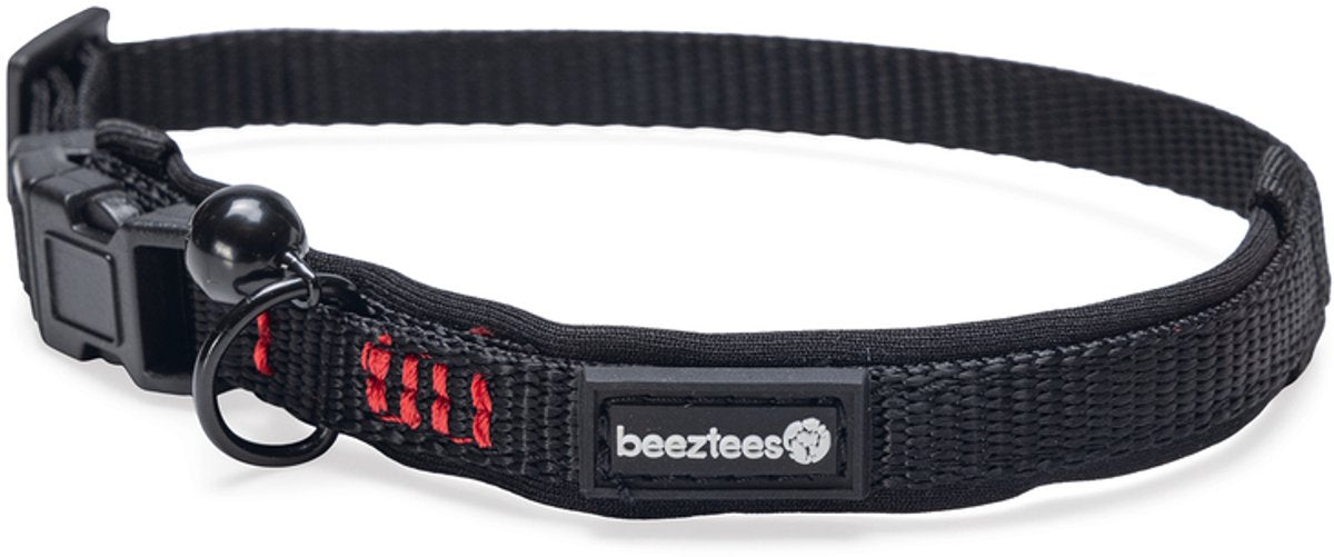 Beeztees parinca - collier pour chat - nylon - noir - 25-30x1 cm