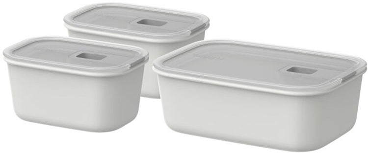 Mepal coffret de conservation alimentaire easyclip - 2x 450 + 1000 ml - récipients alimentaires avec fermeture coulissante - convient au micro-ondes. four à vapeur. réfrigérateur et congélateur - blanc nordique