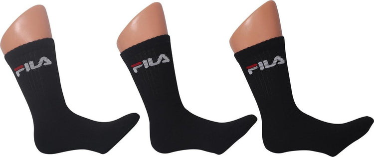 Fila - chaussettes de tennis 3-pack - chaussettes de sport noires - 39-41 - noir