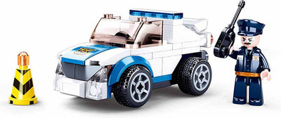 Jouets de construction à tirer pour voiture de patrouille de police Sluban pour enfants à partir de 6 ans - modèle de jouet de construction - boîte de construction avec 90 blocs de construction et 1 figurine - m38-b0824