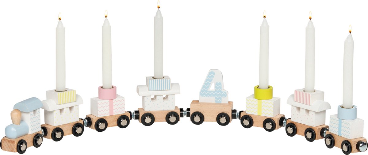 Train d'anniversaire en bois Goki, 10dlg.