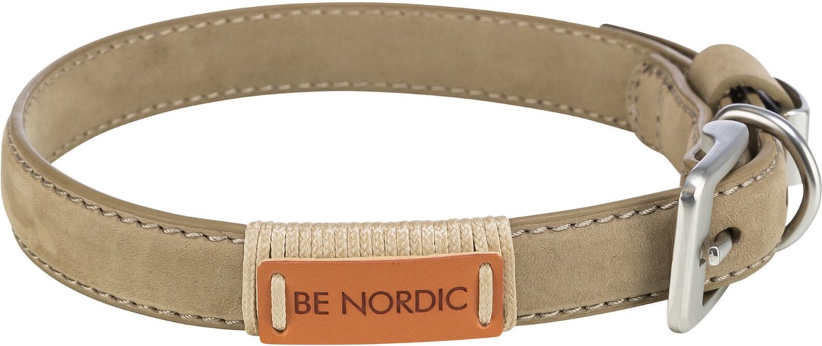 Trixie - be nordic collier en cuir beige sable - m