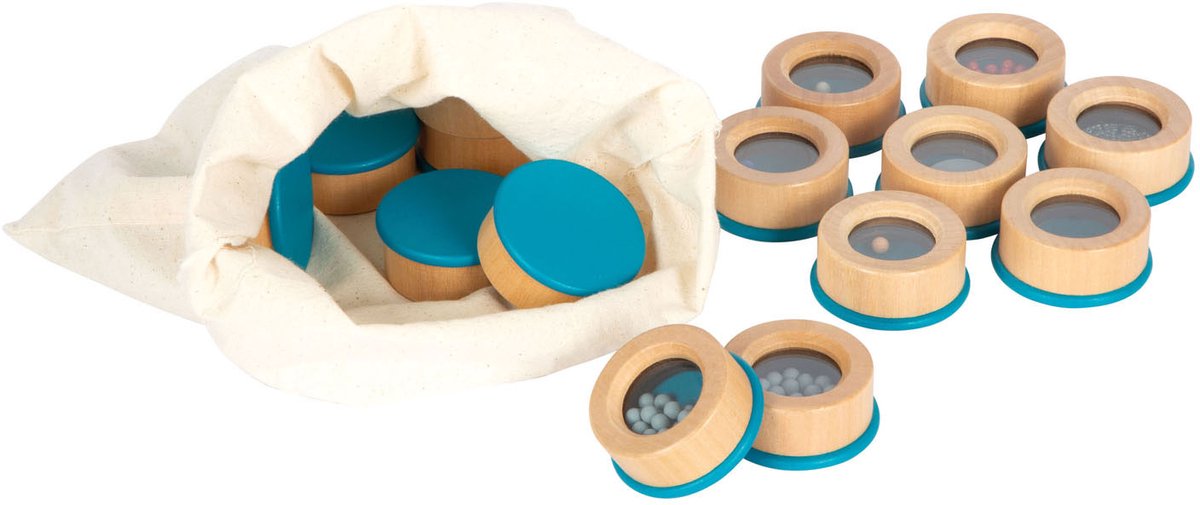 Jeu de mémoire d'écoute en bois de petit pied sensoriel
