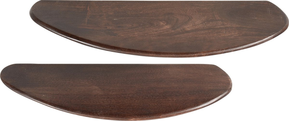 Woood set de 2 étagères murales layer - bois - noyer - 2x50x14