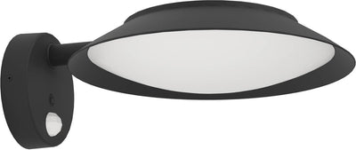 Applique d'extérieur solaire Eglo cerrisi - 25 cm - noir et blanc - détecteur de mouvement