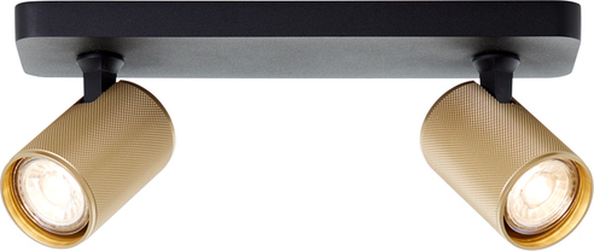 Brilliant Marty - spot de plafond - gu10 2x5w 3000k - couleur or noir