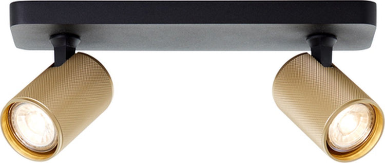 Brilliant Marty - spot de plafond - gu10 2x5w 3000k - couleur or noir