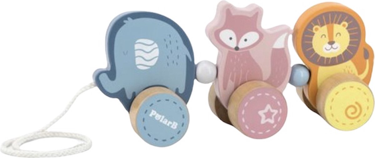 Viga polarb - animaux à tirer en bois - cadeau de maternité