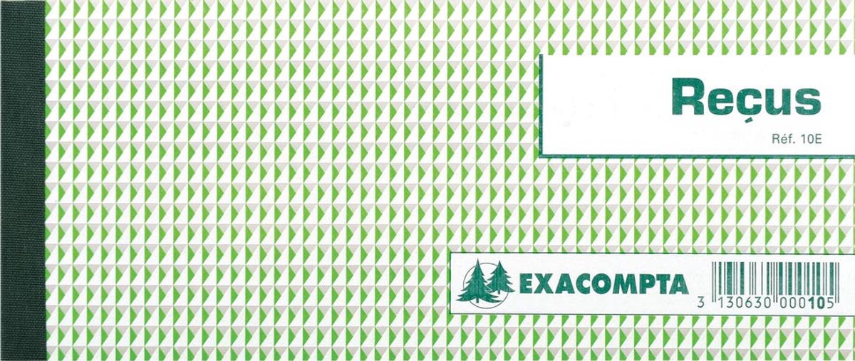 Reçus Exacompta | pi 9 x 13 cm | 50 feuilles | horizontale | francophone