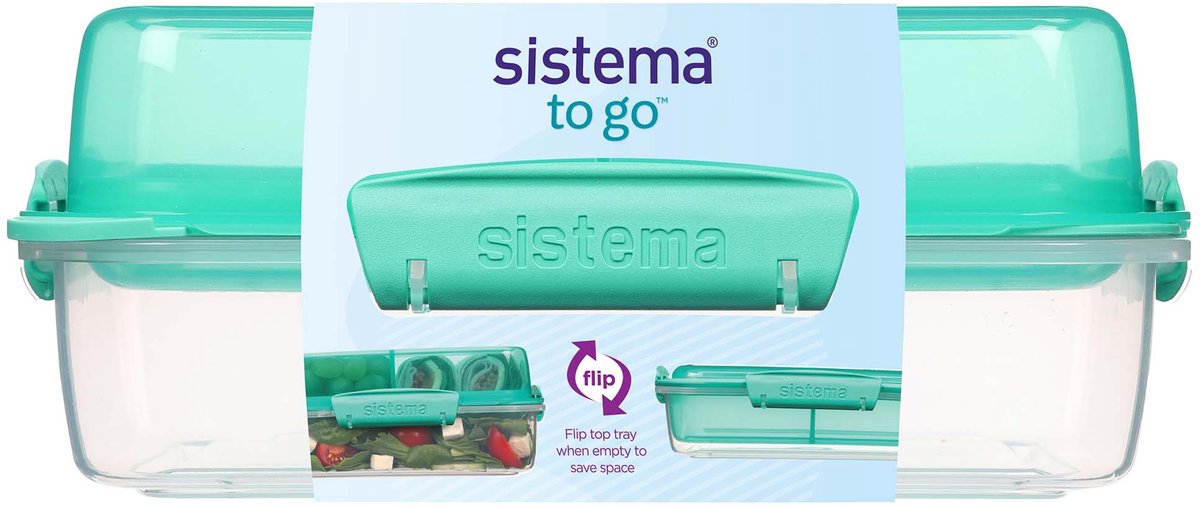 Sistema to go - boîte à lunch lunch stack - rectangle 1,8 litres - rose